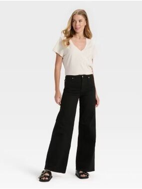 Universal Thread High Rise Everyday Wide Leg Jeans Black Size 2/S NWOT